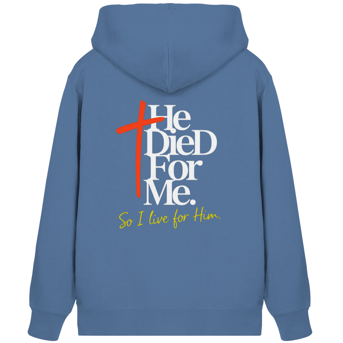 He Died for Me – Christliches Design mit Statement - Organic Zipper - Jacken/ Zipper - Bright Blue - GfoitMa