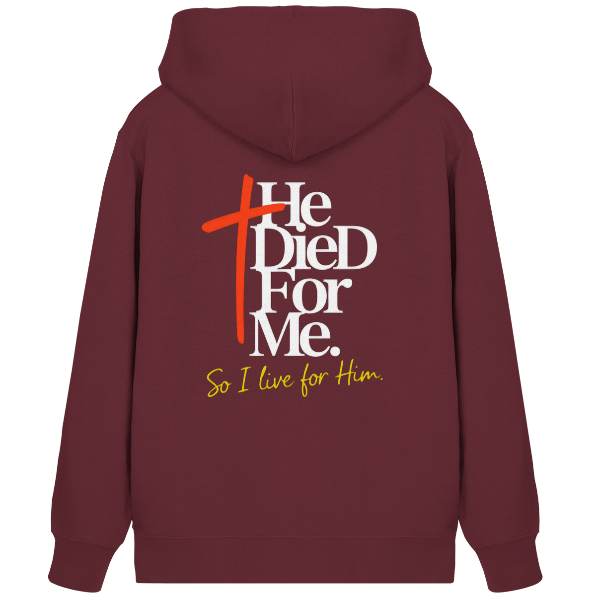 He Died for Me – Christliches Design mit Statement - Organic Zipper - Jacken/ Zipper - Burgundy - GfoitMa