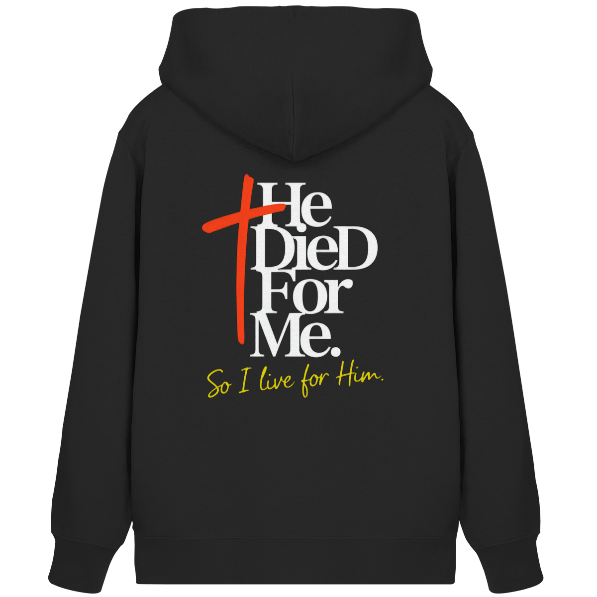 He Died for Me – Christliches Design mit Statement - Organic Zipper - Jacken/ Zipper - Black - GfoitMa