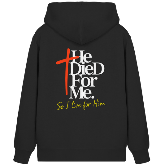 He Died for Me – Christliches Design mit Statement - Organic Zipper - Jacken/ Zipper - Black - GfoitMa