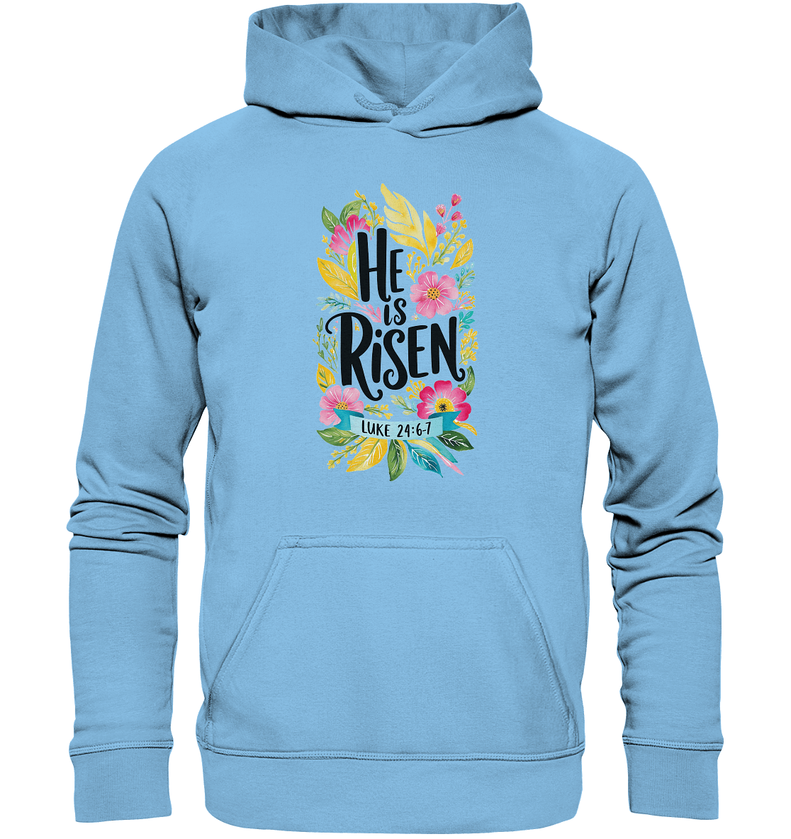 He Is Risen – Die Schönheit der Auferstehung (Vorne) | Christliche Kleidung - Kids Premium Hoodie - Kids & Babys - Sky Blue - GfoitMa