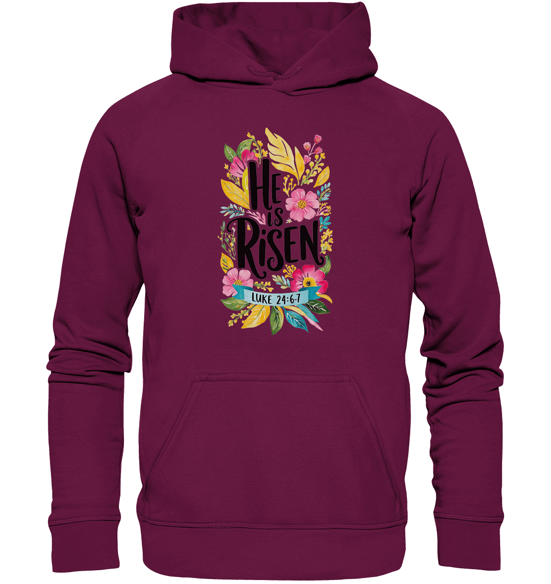 He Is Risen – Die Schönheit der Auferstehung (Vorne) | Christliche Kleidung - Kids Premium Hoodie - Kids & Babys - Burgund - GfoitMa
