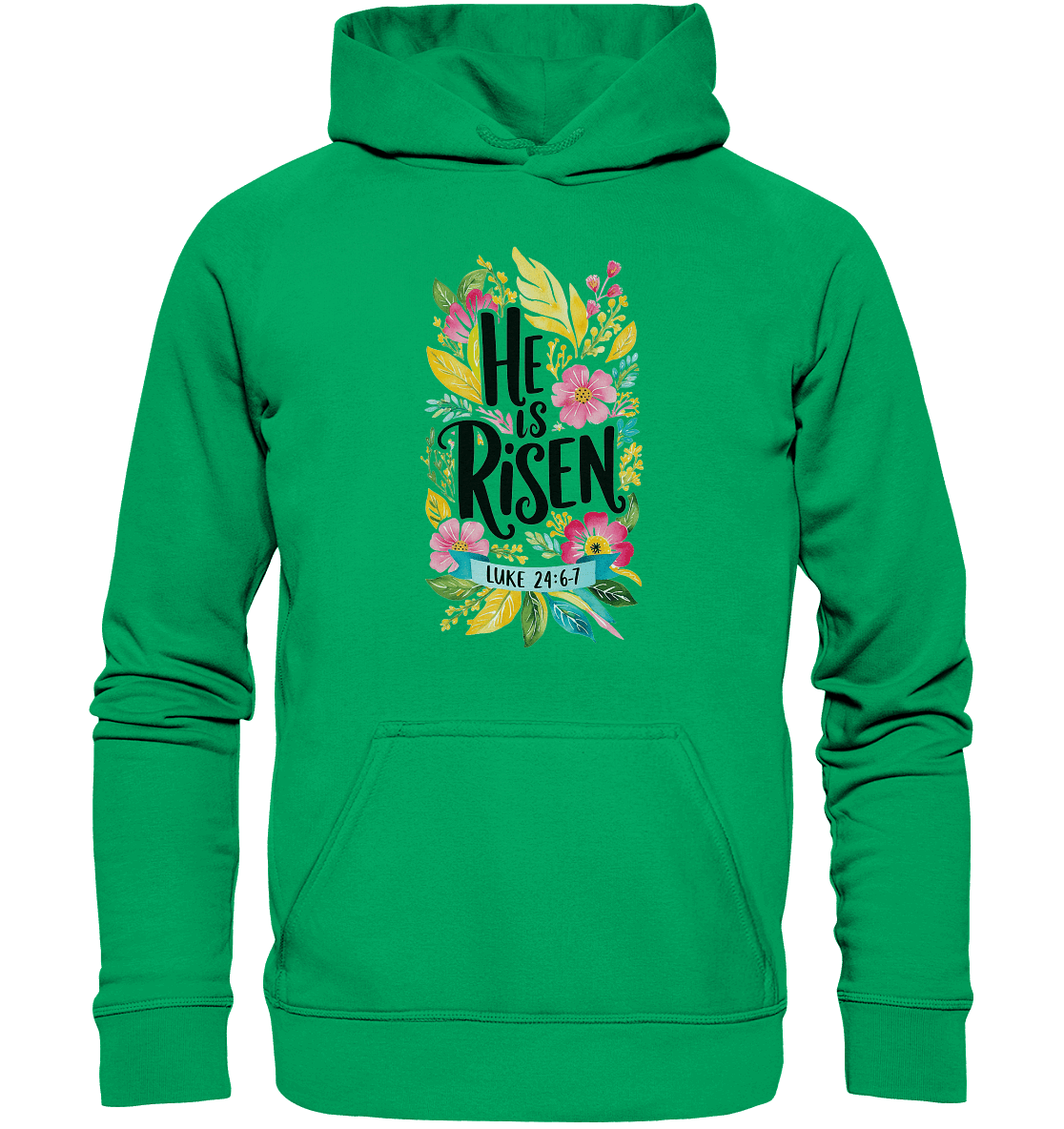 He Is Risen – Die Schönheit der Auferstehung (Vorne) | Christliche Kleidung - Kids Premium Hoodie - Kids & Babys - Kelly Green - GfoitMa