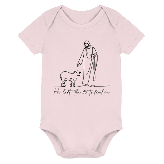 He Left the 99 to Find Me – Kraftvolle Botschaft in minimalistischem Design | Christliche Kleidung - Organic Baby Bodysuit - Kids & Babys - Powder Pink - GfoitMa