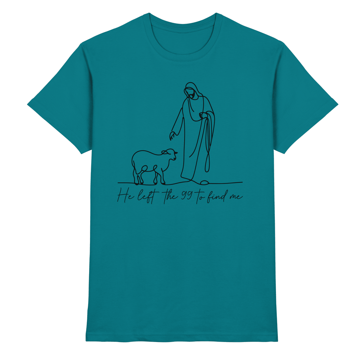 He Left the 99 to Find Me – Kraftvolle Botschaft in minimalistischem Design | Christliche Kleidung - Premium Shirt - Unisex-Shirts - Royal Blue - GfoitMa