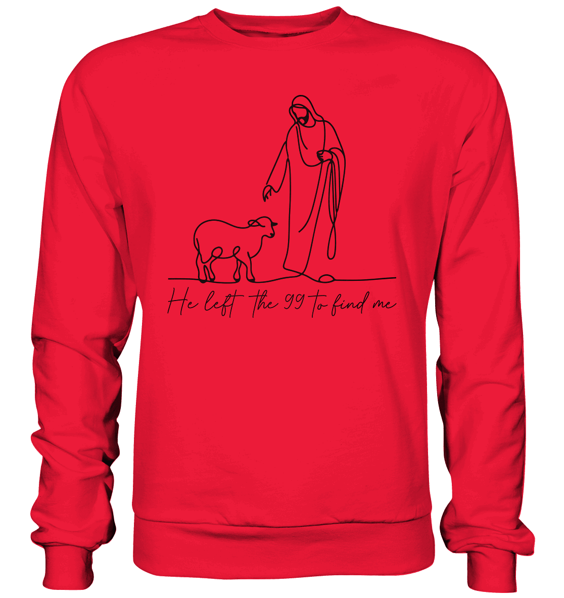 He Left the 99 to Find Me – Kraftvolle Botschaft in minimalistischem Design | Christliche Kleidung - Premium Sweatshirt - Sweatshirts - Rot - GfoitMa