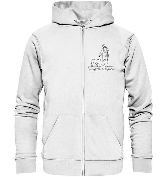 He Left the 99 to Find Me – Kraftvolle Botschaft in minimalistischem Design | Christliche Kleidung - Zipper - Jacken/ Zipper - White - GfoitMa