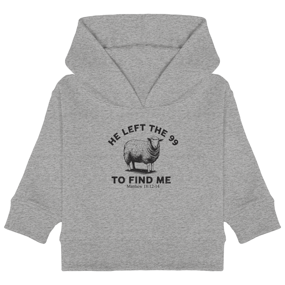 He Left the 99 to Find Me | Persönliches Glaubensbekenntnis - Baby Organic Hoodie - Kids & Babys - Heather Grey - GfoitMa