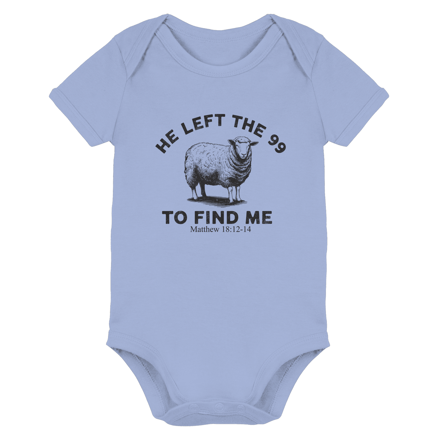 He Left the 99 to Find Me | Persönliches Glaubensbekenntnis - Organic Baby Bodysuit - Kids & Babys - Dusty Blue - GfoitMa