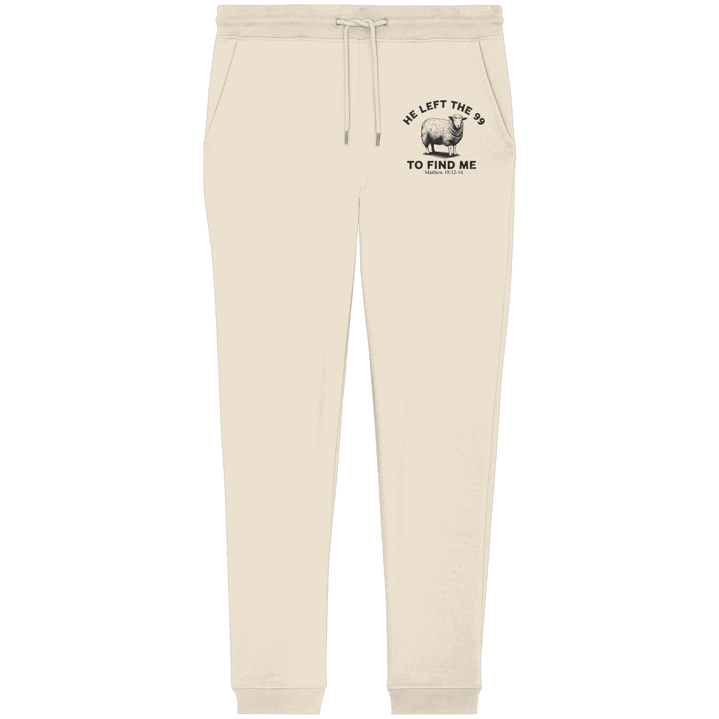 He Left the 99 to Find Me | Persönliches Glaubensbekenntnis - Organic Jogger Pants - Hosen - Natural Raw - GfoitMa