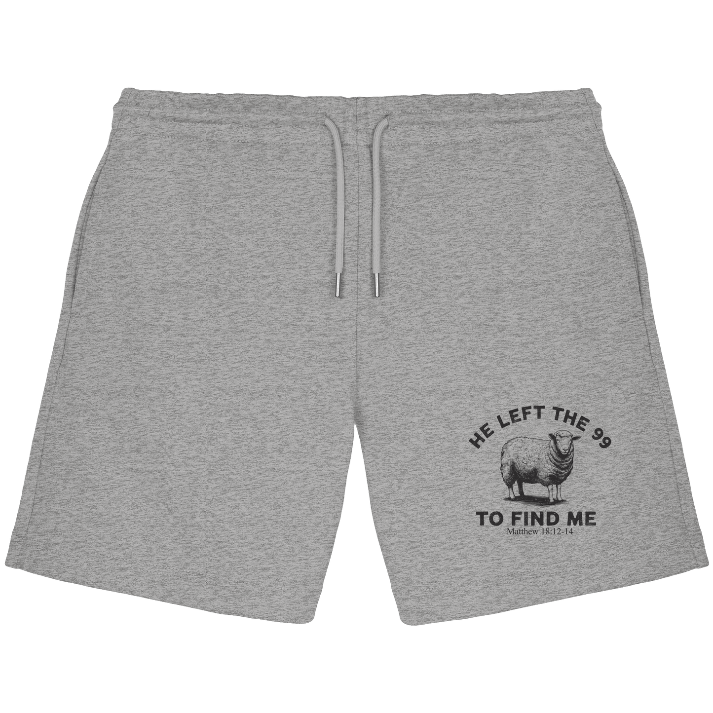 He Left the 99 to Find Me | Persönliches Glaubensbekenntnis - Organic Jogger Shorts - Hosen - Heather Grey - GfoitMa