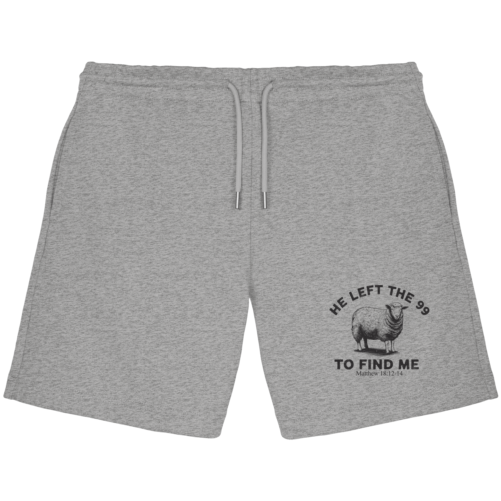 He Left the 99 to Find Me | Persönliches Glaubensbekenntnis - Organic Jogger Shorts - Hosen - Heather Grey - GfoitMa