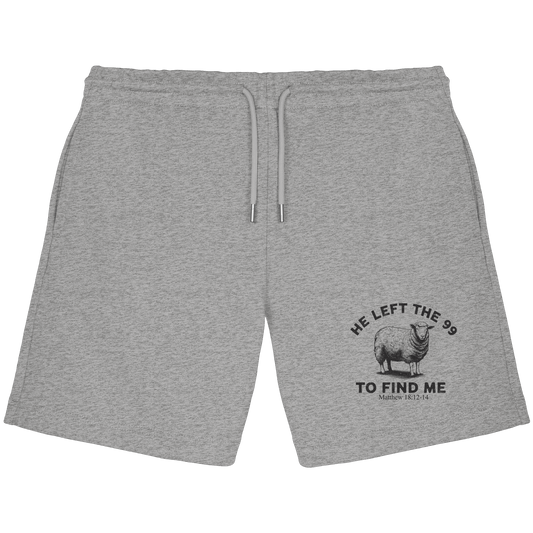 He Left the 99 to Find Me | Persönliches Glaubensbekenntnis - Organic Jogger Shorts - Hosen - Heather Grey - GfoitMa