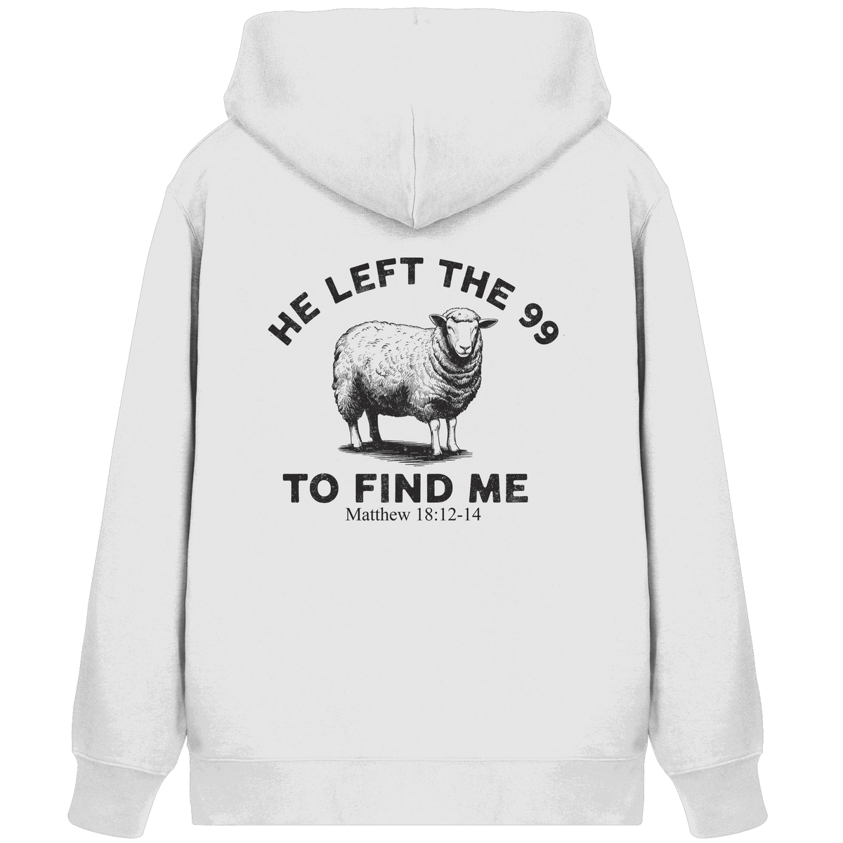 He Left the 99 to Find Me | Persönliches Glaubensbekenntnis - Organic Zipper - Jacken/ Zipper - White - GfoitMa