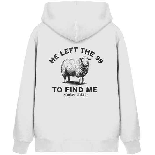 He Left the 99 to Find Me | Persönliches Glaubensbekenntnis - Organic Zipper - Jacken/ Zipper - White - GfoitMa