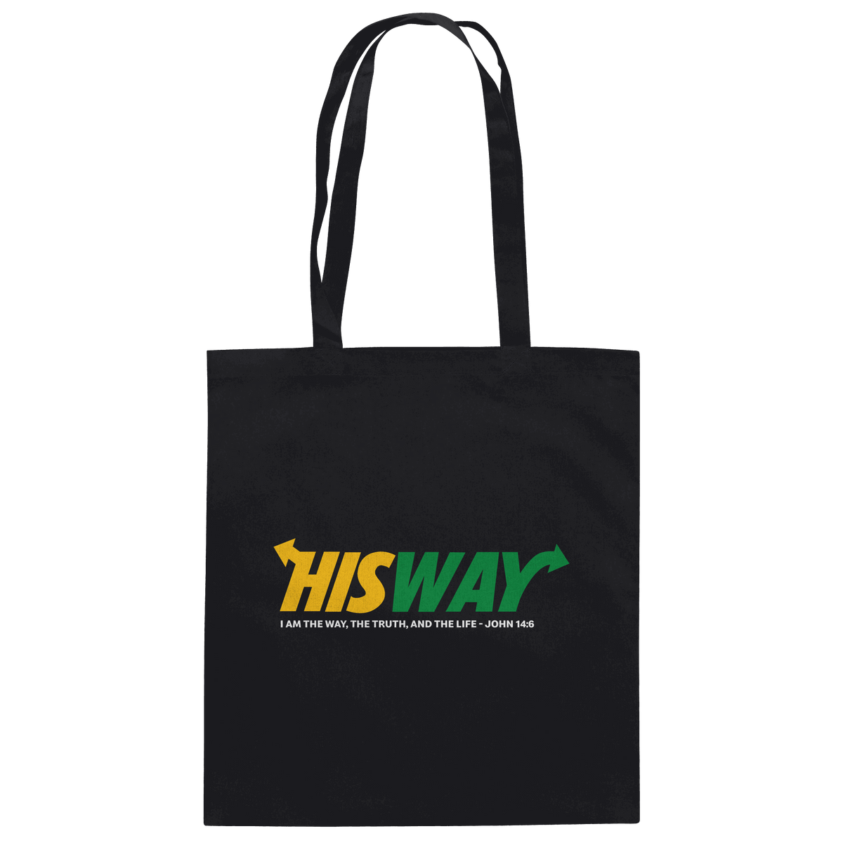 His Way – John 14:6 | Christliches Statement Design mit Johannes 14,6 - Baumwolltasche - Taschen - Black - GfoitMa