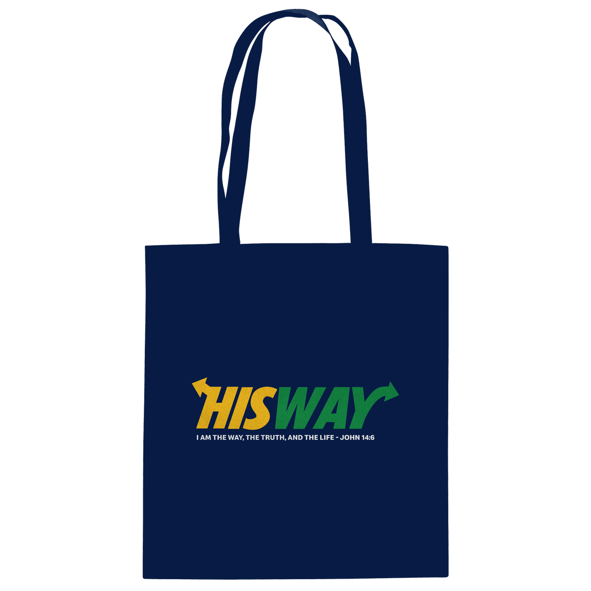 His Way – John 14:6 | Christliches Statement Design mit Johannes 14,6 - Baumwolltasche - Taschen - French Navy - GfoitMa