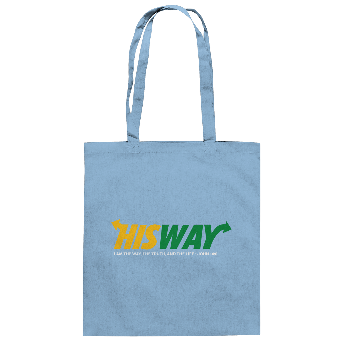 His Way – John 14:6 | Christliches Statement Design mit Johannes 14,6 - Baumwolltasche - Taschen - Sky Blue - GfoitMa
