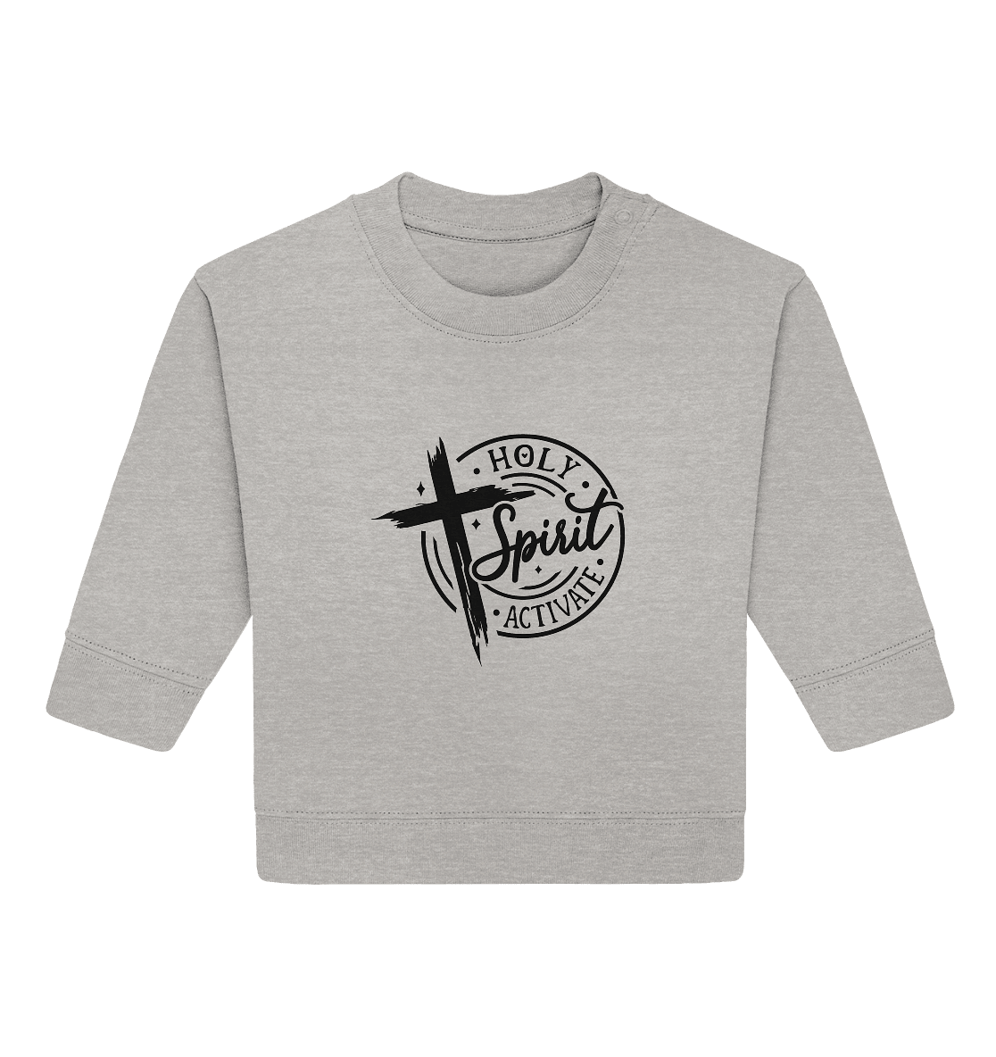 Holy Spirit Activate – Kraft durch den Geist Gottes - Baby Organic Sweatshirt - Kids & Babys - Heather Grey - GfoitMa