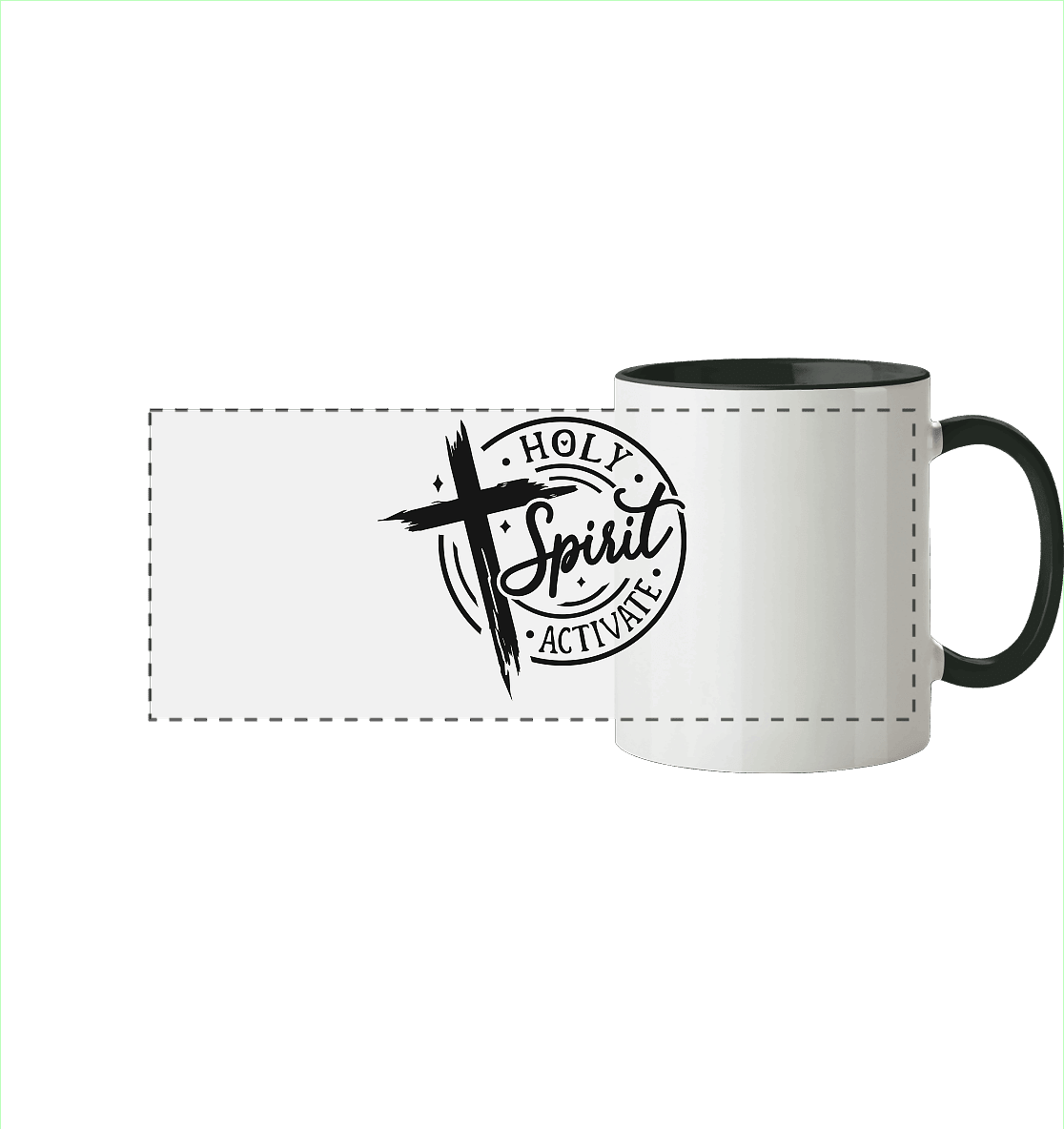 Holy Spirit Activate – Kraft durch den Geist Gottes - Panorama Tasse zweifarbig - Trinkgefäße - Black - GfoitMa