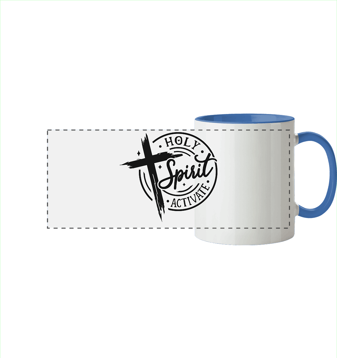 Holy Spirit Activate – Kraft durch den Geist Gottes - Panorama Tasse zweifarbig - Trinkgefäße - Cambridge Blue - GfoitMa