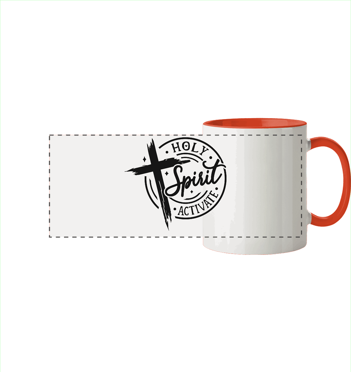 Holy Spirit Activate – Kraft durch den Geist Gottes - Panorama Tasse zweifarbig - Trinkgefäße - Orange - GfoitMa