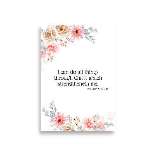 I Can Do All Things Through Christ – Philippians 4:13 | Christliches Poster - A1 (59.4×84.1 cm) - GfoitMa