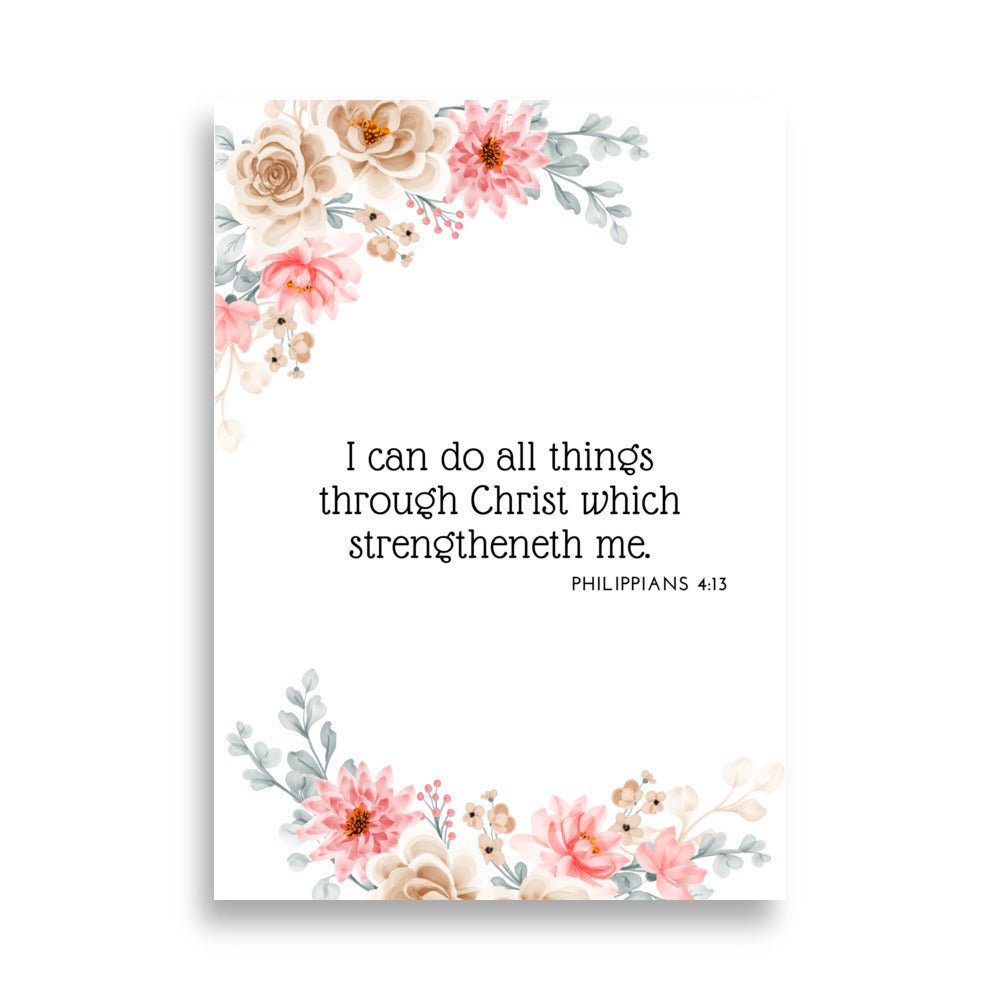 I Can Do All Things Through Christ – Philippians 4:13 | Christliches Poster - 50×70 cm - GfoitMa