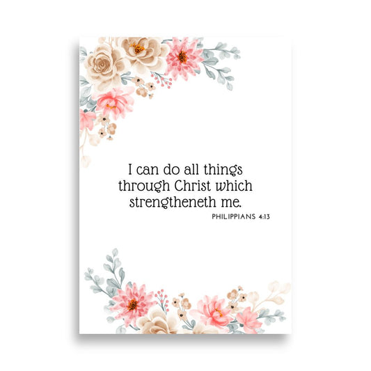 I Can Do All Things Through Christ – Philippians 4:13 | Christliches Poster - 50×70 cm - GfoitMa