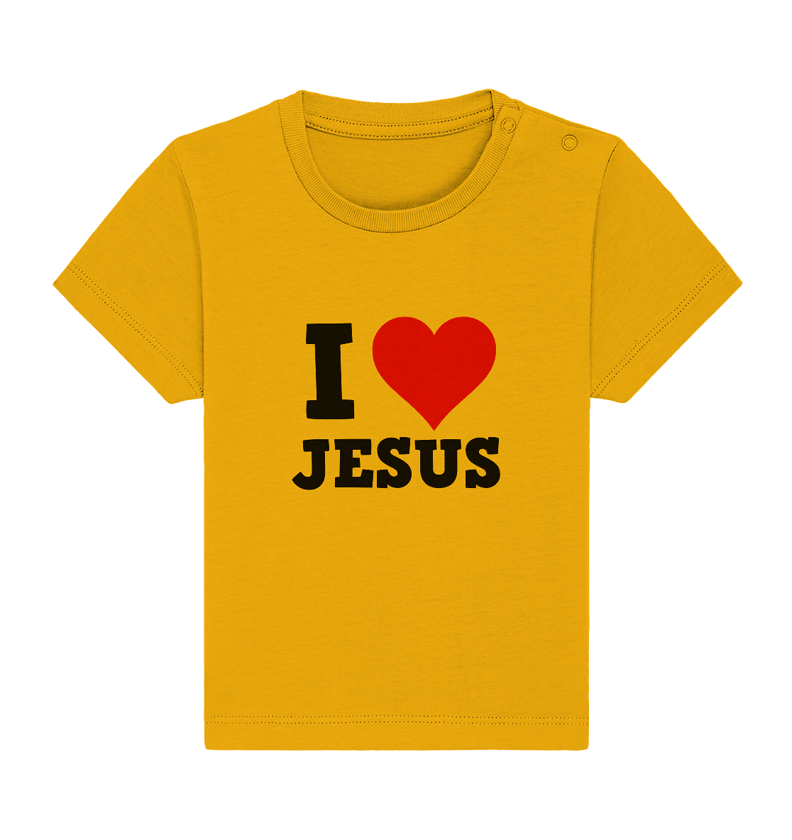 I Love Jesus - Baby Organic Shirt - Kids & Babys - Spectra Yellow - GfoitMa