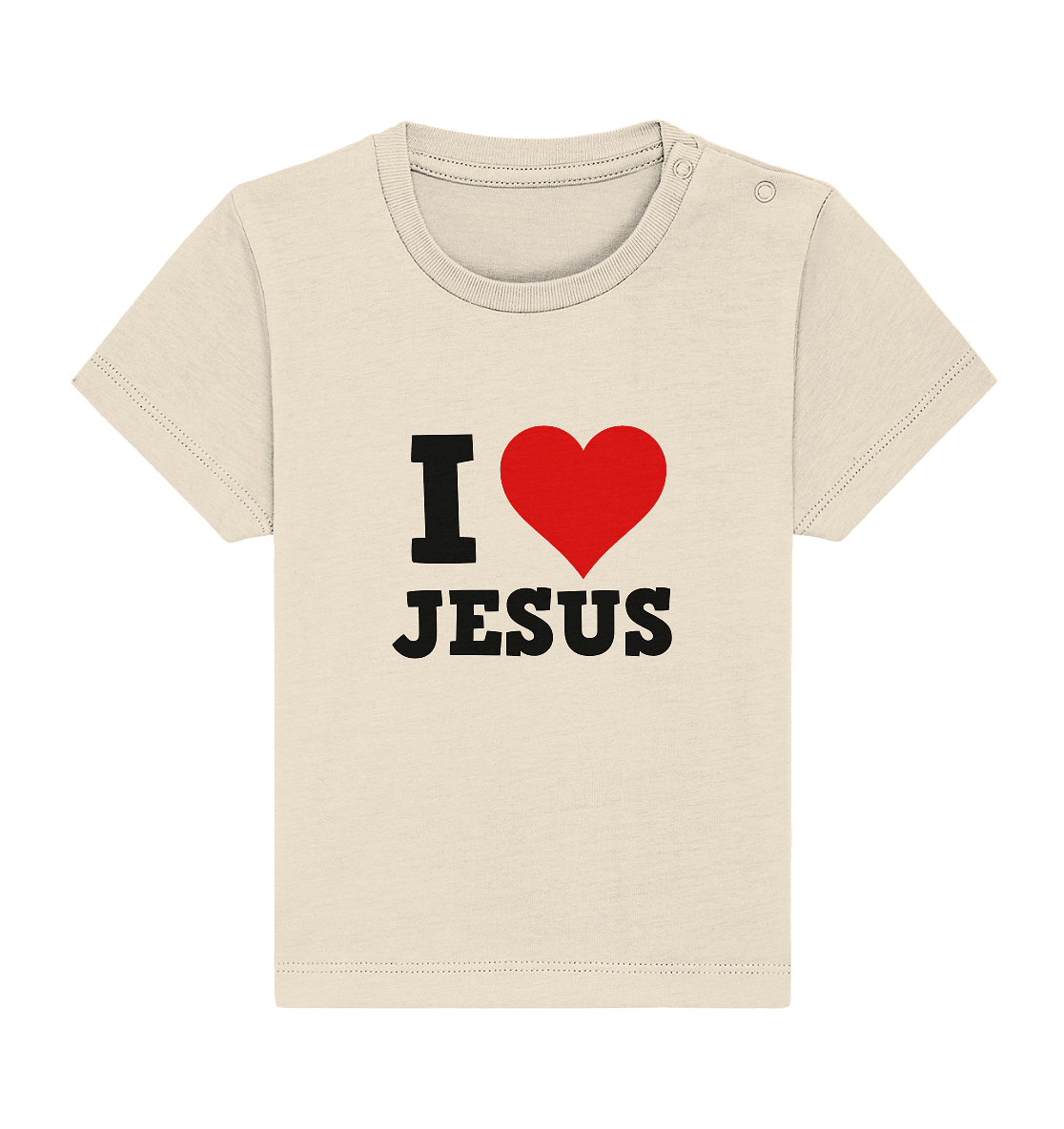 I Love Jesus - Baby Organic Shirt - Kids & Babys - Natural Raw - GfoitMa