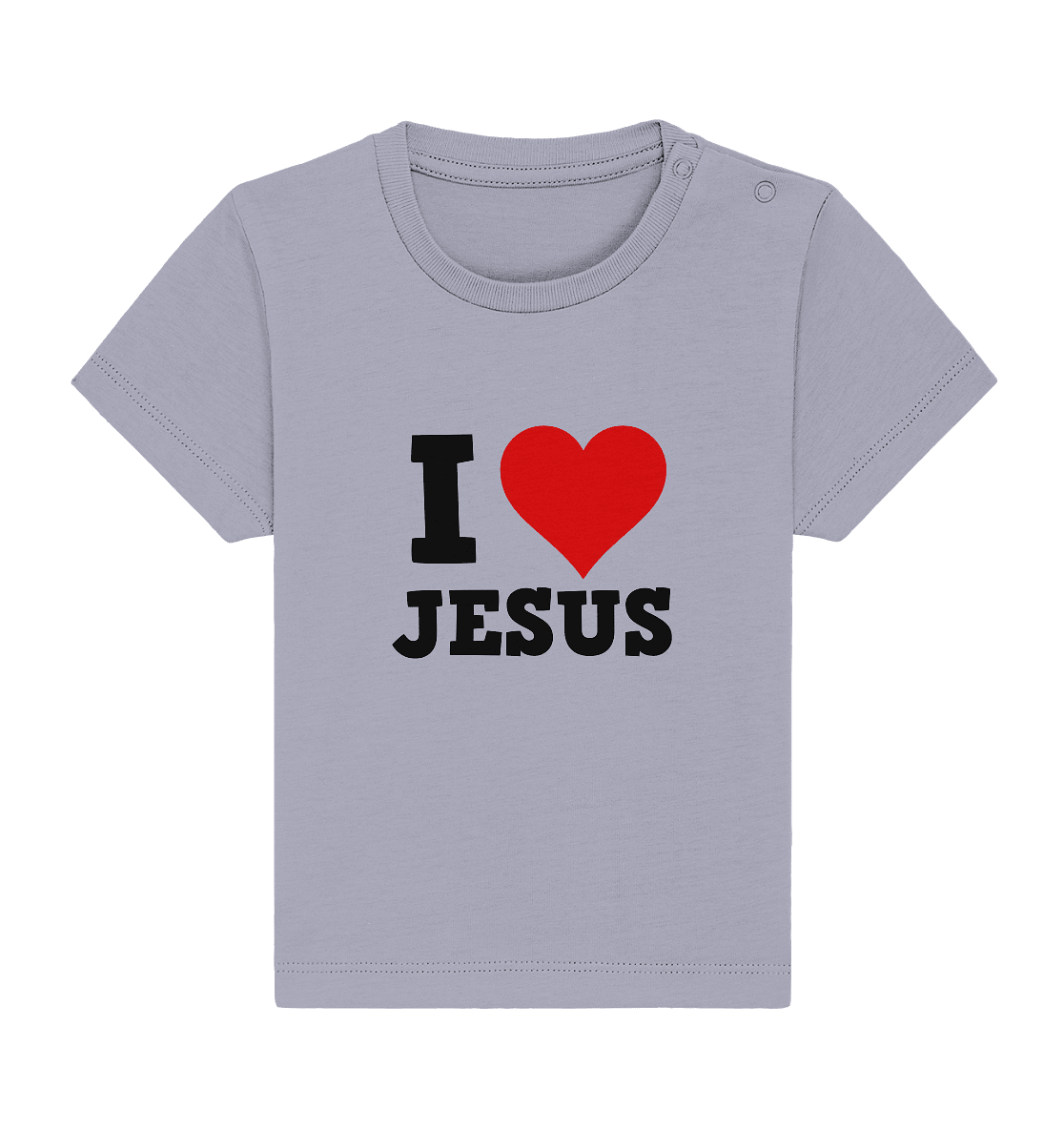 I Love Jesus - Baby Organic Shirt - Kids & Babys - Serene Blue - GfoitMa