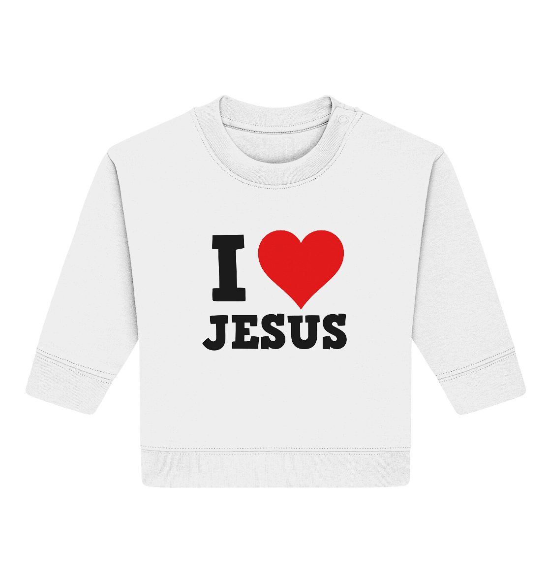 I Love Jesus - Baby Organic Sweatshirt - Kids & Babys - White - GfoitMa