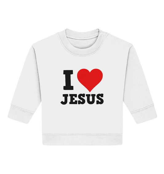 I Love Jesus - Baby Organic Sweatshirt - Kids & Babys - White - GfoitMa