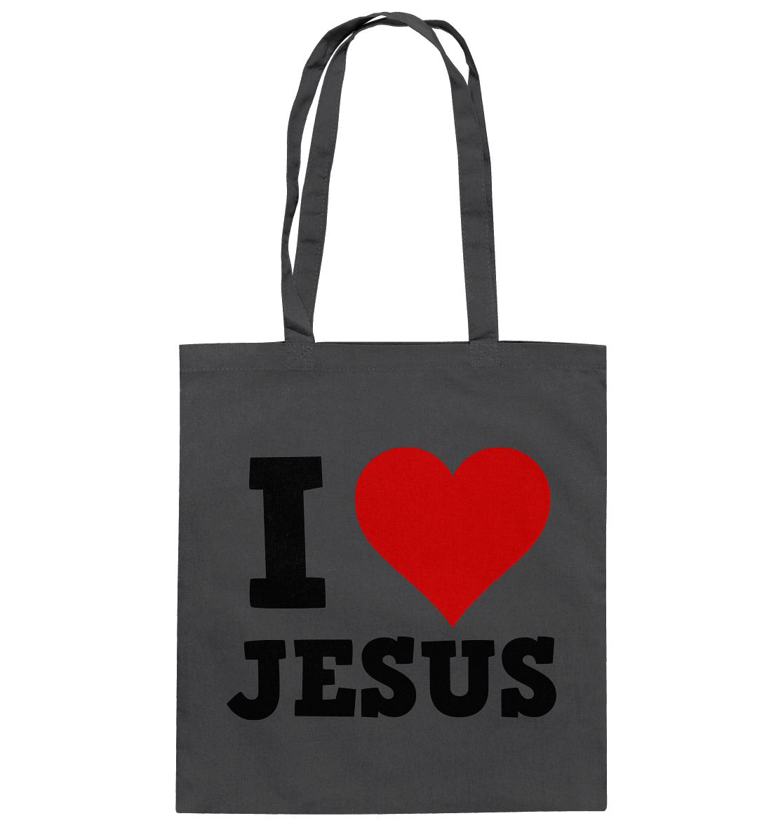 I Love Jesus - Baumwolltasche - Taschen - Graphite Grey - GfoitMa