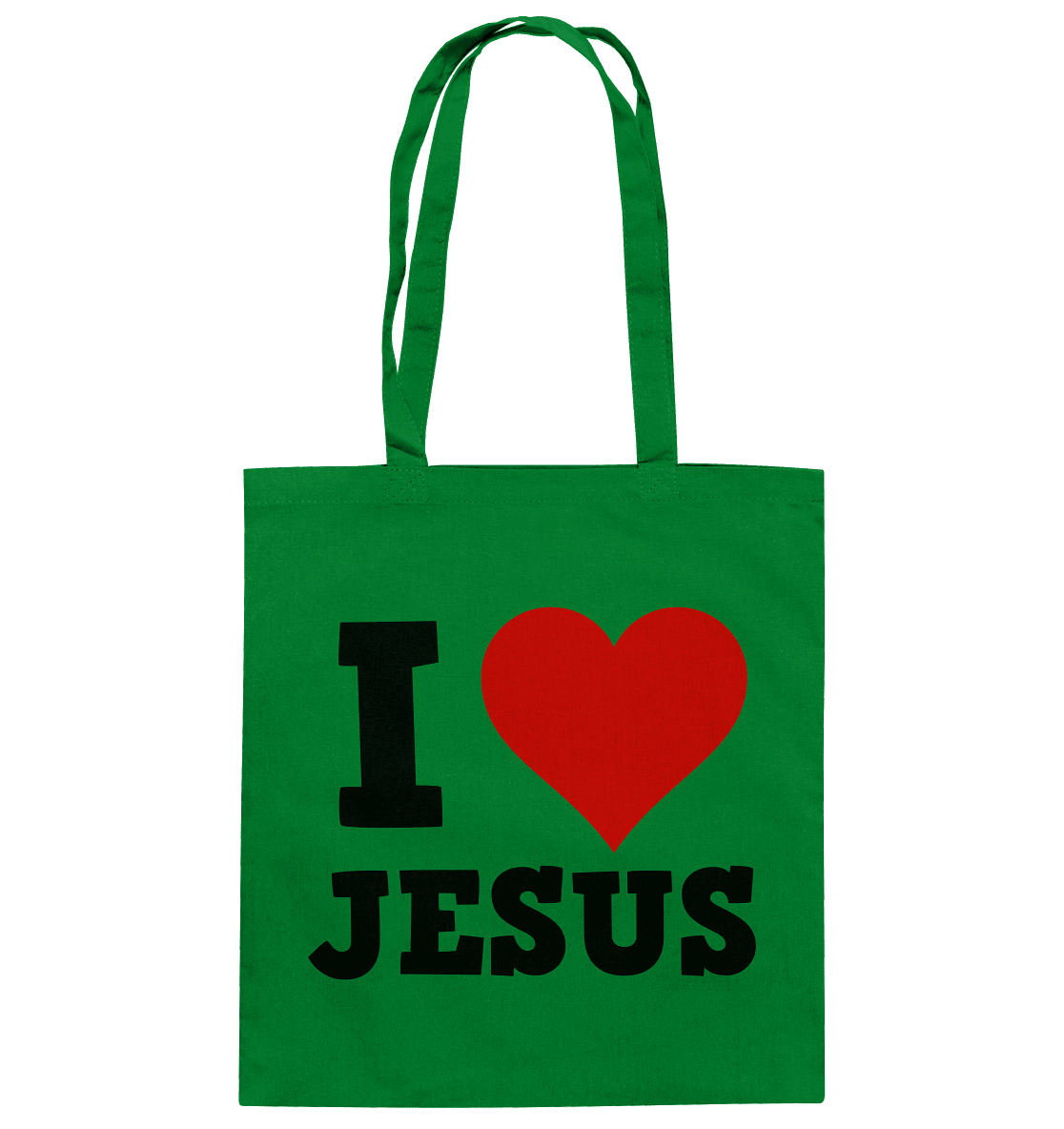 I Love Jesus - Baumwolltasche - Taschen - Kelly Green - GfoitMa