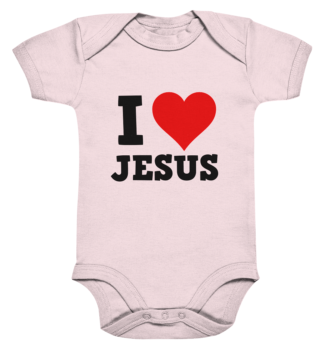 I Love Jesus - Organic Baby Bodysuite - Kids & Babys - Powder Pink - GfoitMa