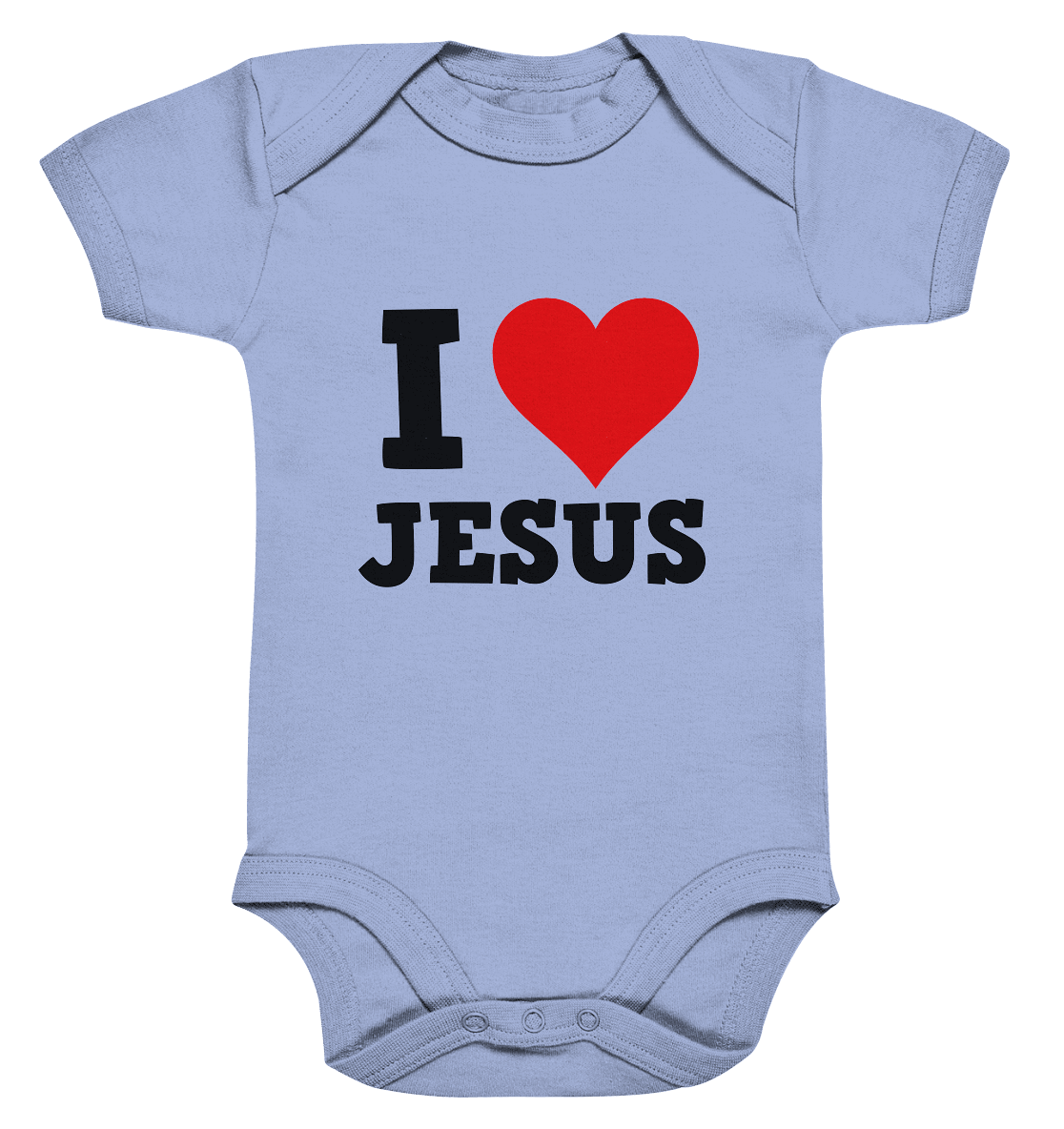 I Love Jesus - Organic Baby Bodysuite - Kids & Babys - Dusty Blue - GfoitMa