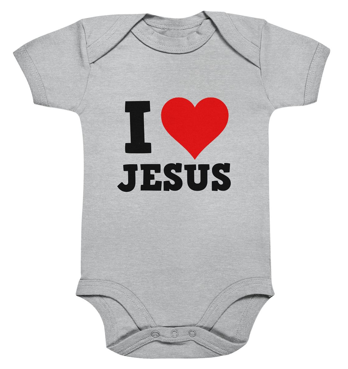 I Love Jesus - Organic Baby Bodysuite - Kids & Babys - Heather Grey - GfoitMa