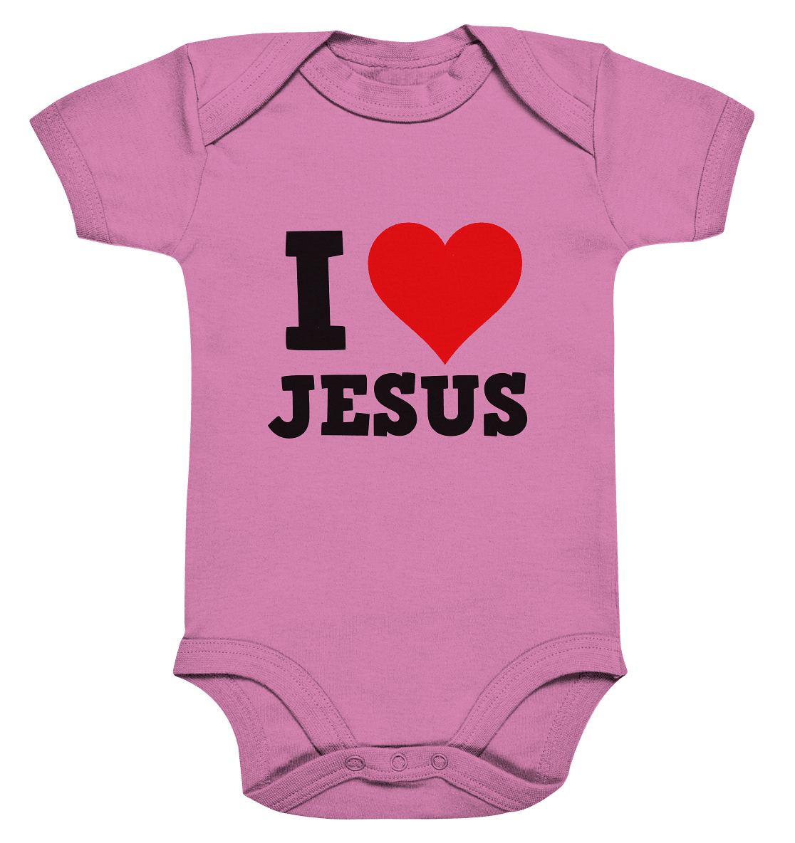 I Love Jesus - Organic Baby Bodysuite - Kids & Babys - Bubble Gum Pink - GfoitMa