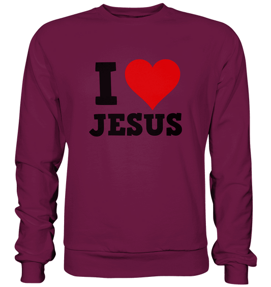 I Love Jesus - Premium Sweatshirt - Sweatshirts - Burgund - GfoitMa