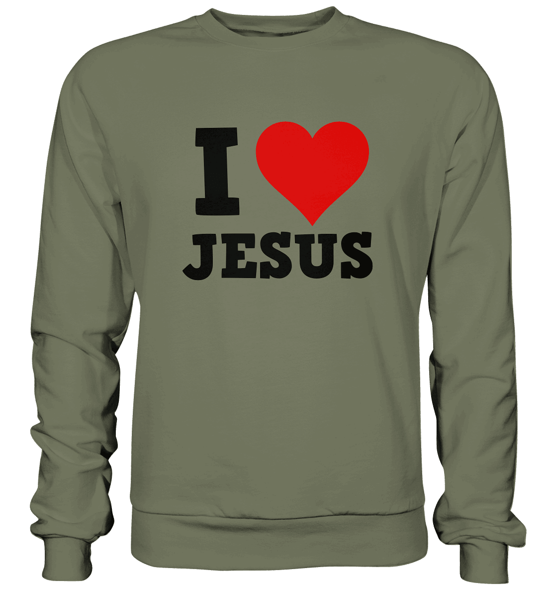 I Love Jesus - Premium Sweatshirt - Sweatshirts - Classic Olive - GfoitMa