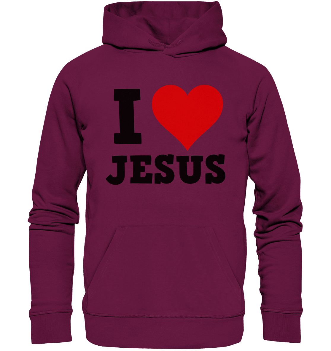 I Love Jesus - Premium Unisex Hoodie - Hoodies - Burgund - GfoitMa