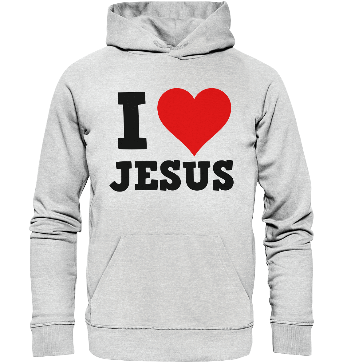 I Love Jesus - Premium Unisex Hoodie - Hoodies - Heather Grey (meliert) - GfoitMa
