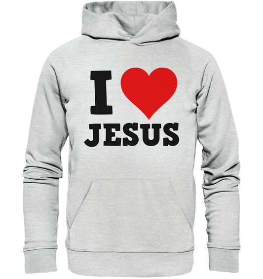 I Love Jesus - Premium Unisex Hoodie - Hoodies - Heather Grey (meliert) - GfoitMa