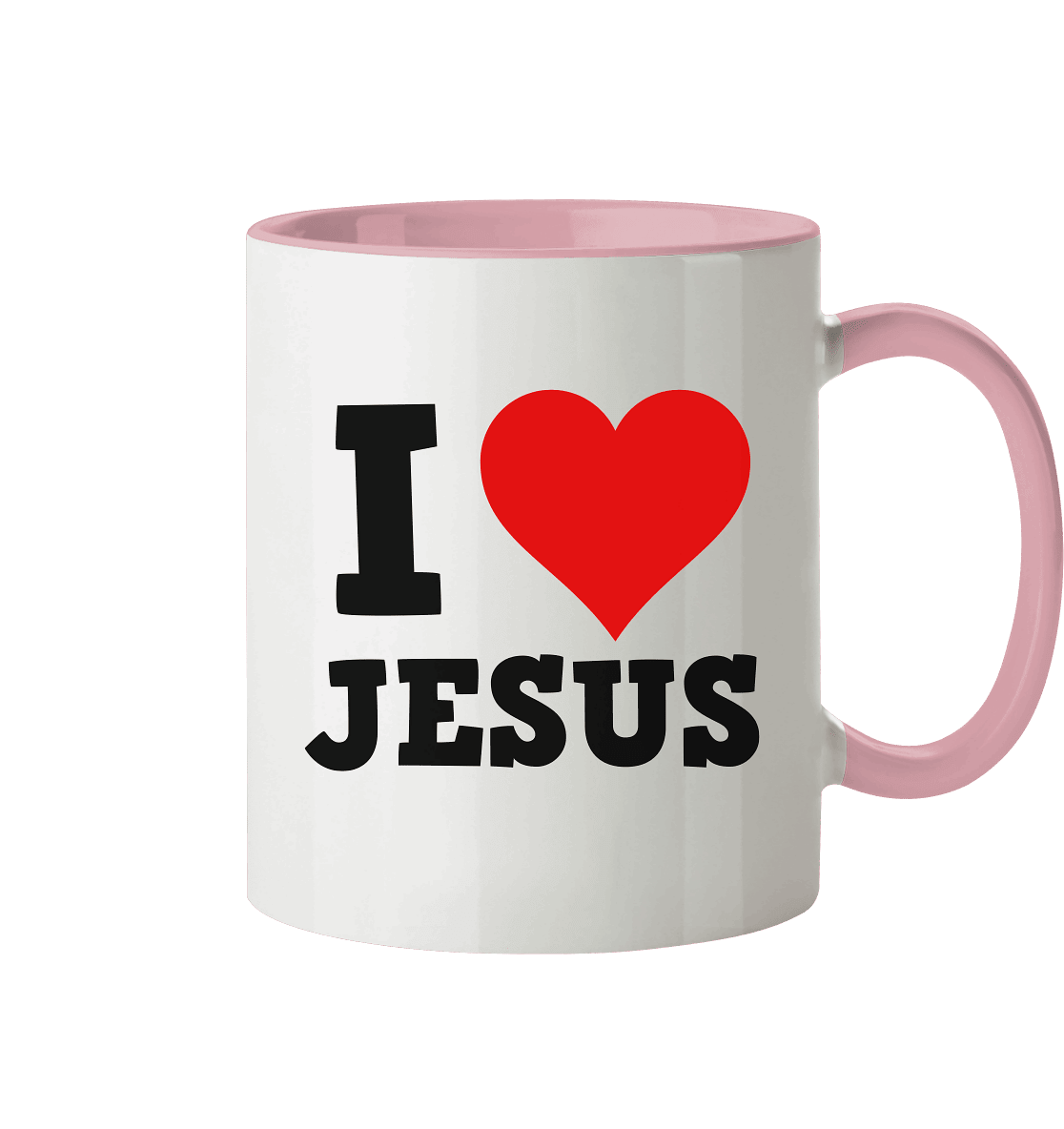 I Love Jesus - Tasse zweifarbig - Trinkgefäße - Altrosa - GfoitMa