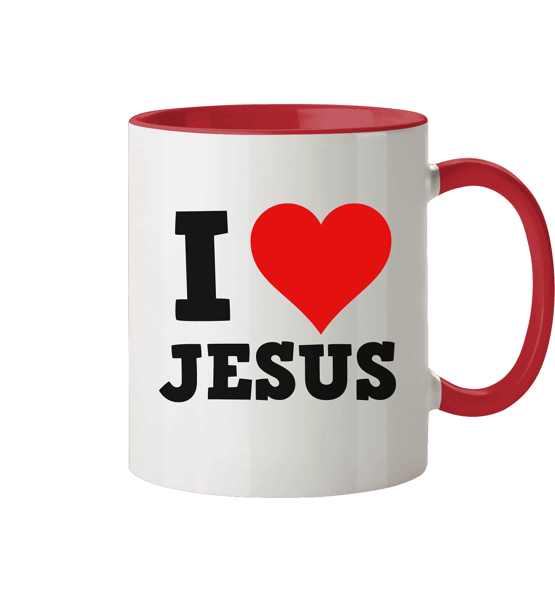 I Love Jesus - Tasse zweifarbig - Trinkgefäße - Rot - GfoitMa