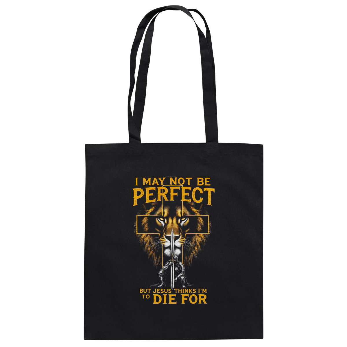 I May Not Be Perfect, But Jesus Thinks I’m to Die For | Christliches Design mit Botschaft der Gnade - Baumwolltasche - Taschen - Black - GfoitMa