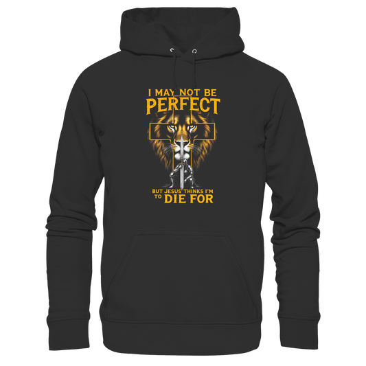 I May Not Be Perfect, But Jesus Thinks I’m to Die For | Christliches Design mit Botschaft der Gnade - Kids Premium Hoodie - Kids & Babys - Black - GfoitMa