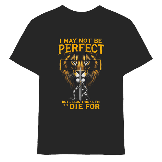 I May Not Be Perfect, But Jesus Thinks I’m to Die For | Christliches Design mit Botschaft der Gnade - Kids Premium Shirt - Kids & Babys - Black - GfoitMa